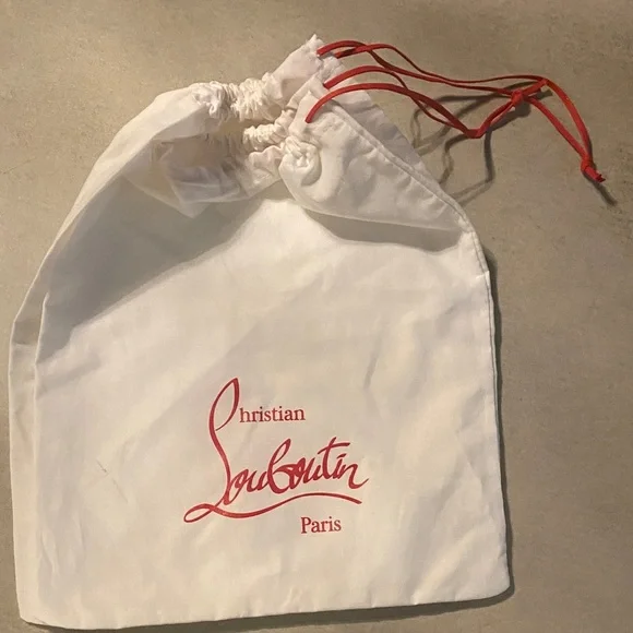 Christian Louboutin White canvas shoe Bags with Red Logo Size 11/15 - Picture 7 of 10